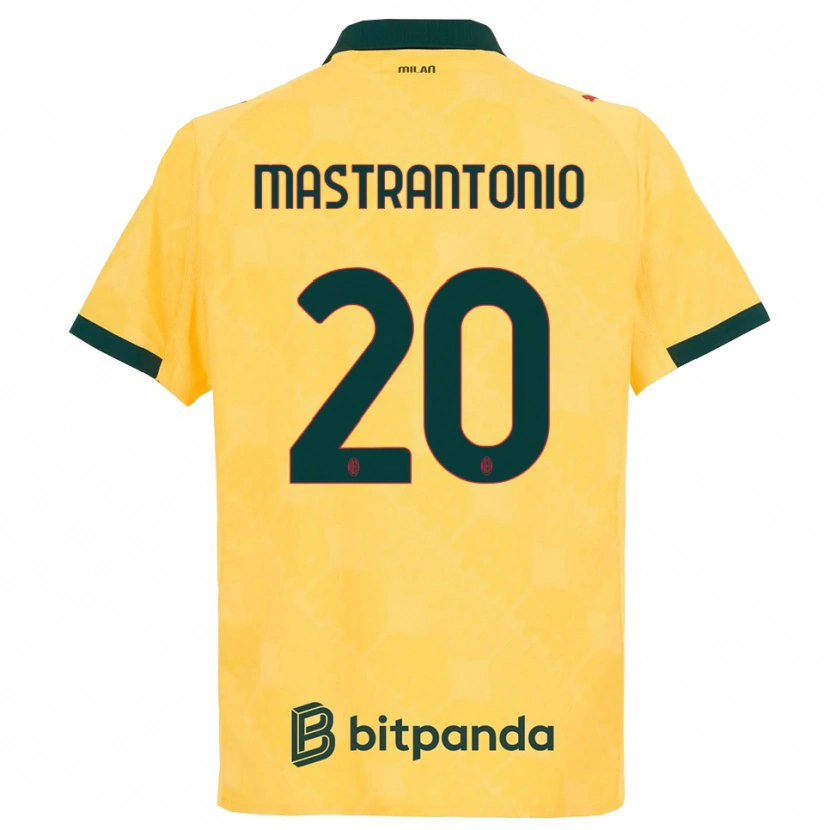 Danxen Dámské Davide Mastrantonio #20 Žlutá Černá Třetí Hráčské Dresy 2025/26 Dres