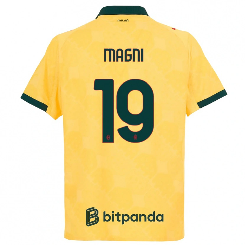 Danxen Dámské Vittorio Magni #19 Žlutá Černá Třetí Hráčské Dresy 2025/26 Dres