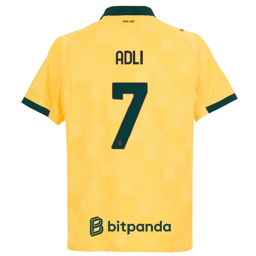 Danxen Dámské Yacine Adli #7 Žlutá Černá Třetí Hráčské Dresy 2025/26 Dres