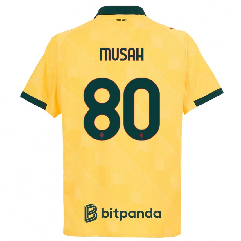 Danxen Dámské Yunus Musah #80 Žlutá Černá Třetí Hráčské Dresy 2025/26 Dres