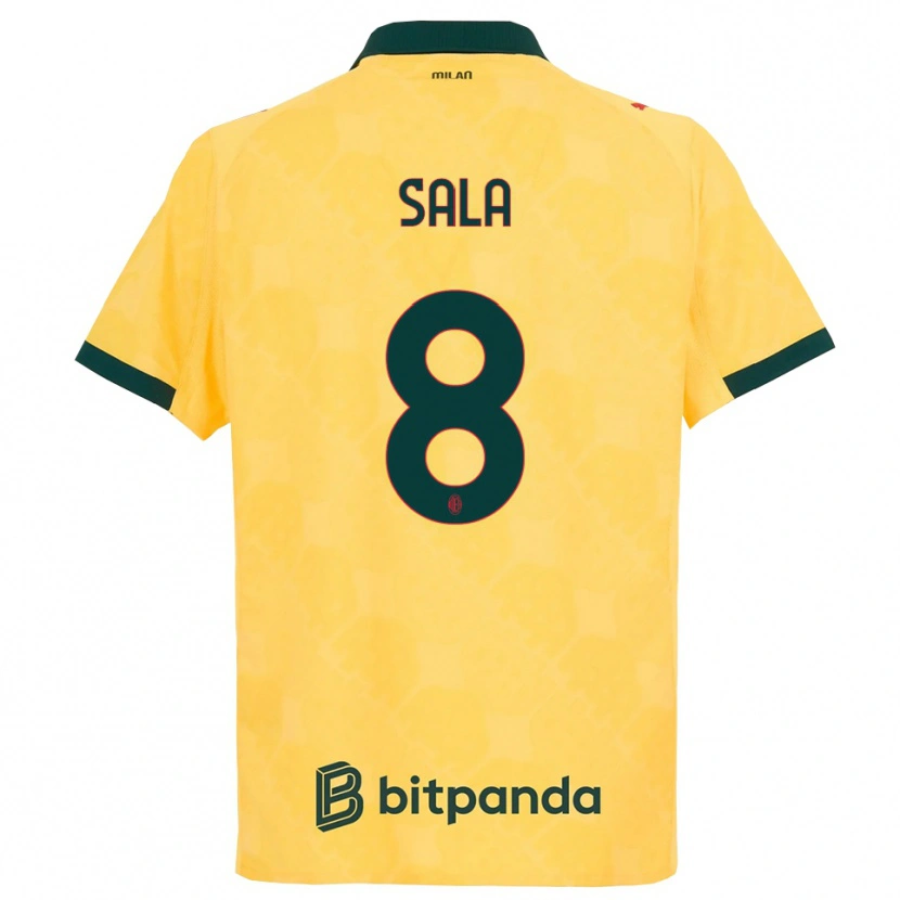 Danxen Dámské Emanuele Sala #8 Žlutá Černá Třetí Hráčské Dresy 2025/26 Dres