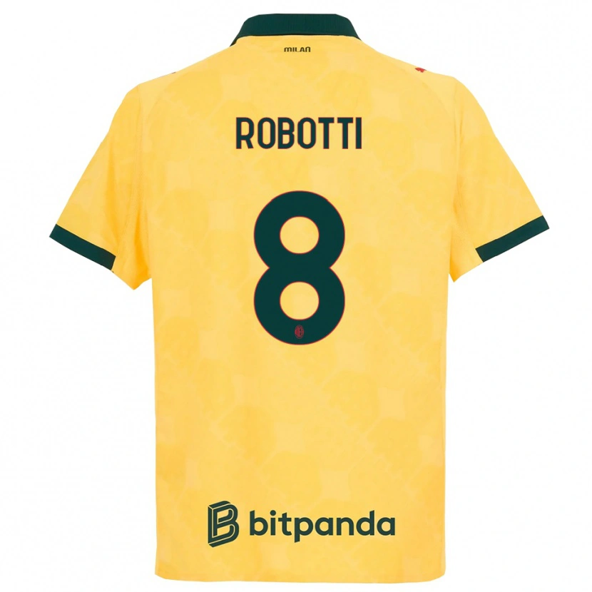 Danxen Dámské Giovanni Robotti #8 Žlutá Černá Třetí Hráčské Dresy 2025/26 Dres