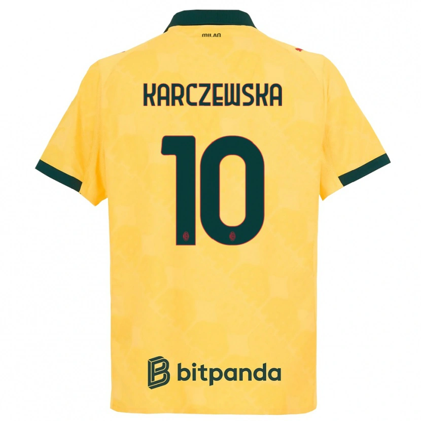 Danxen Dámské Nikola Karczewska #10 Žlutá Černá Třetí Hráčské Dresy 2025/26 Dres