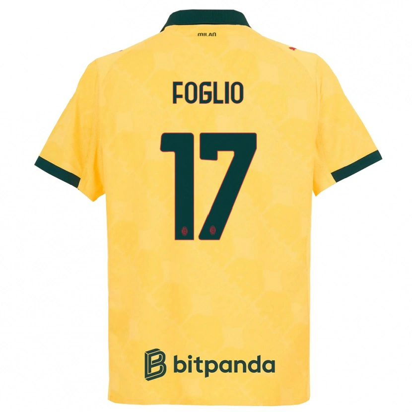 Danxen Dámské Christian Foglio #17 Žlutá Černá Třetí Hráčské Dresy 2025/26 Dres