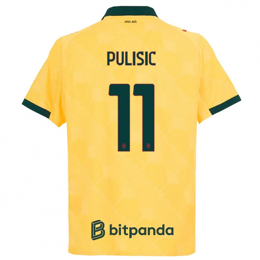 Danxen Dámské Christian Pulisic #11 Žlutá Černá Třetí Hráčské Dresy 2025/26 Dres