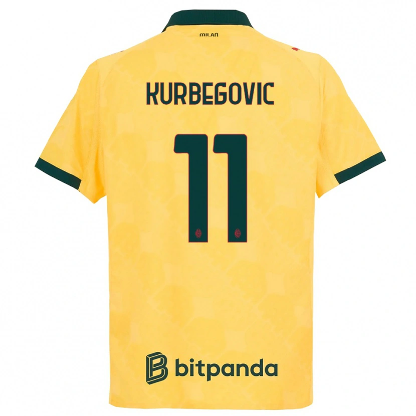 Danxen Dámské Dino Kurbegovic #11 Žlutá Černá Třetí Hráčské Dresy 2025/26 Dres