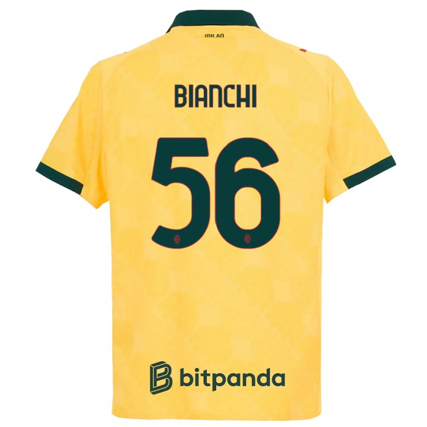 Danxen Dámské Alessandro Bianchi #56 Žlutá Černá Třetí Hráčské Dresy 2025/26 Dres