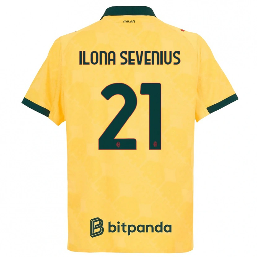 Danxen Dámské Oona Ilona Sevenius #21 Žlutá Černá Třetí Hráčské Dresy 2025/26 Dres