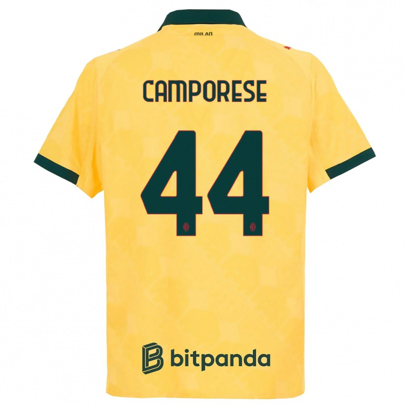 Danxen Dámské Michele Camporese #44 Žlutá Černá Třetí Hráčské Dresy 2025/26 Dres