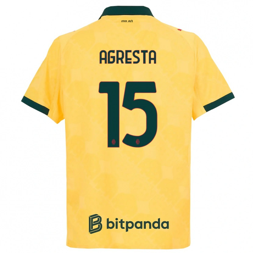 Danxen Dámské Stefano Agresta #15 Žlutá Černá Třetí Hráčské Dresy 2025/26 Dres