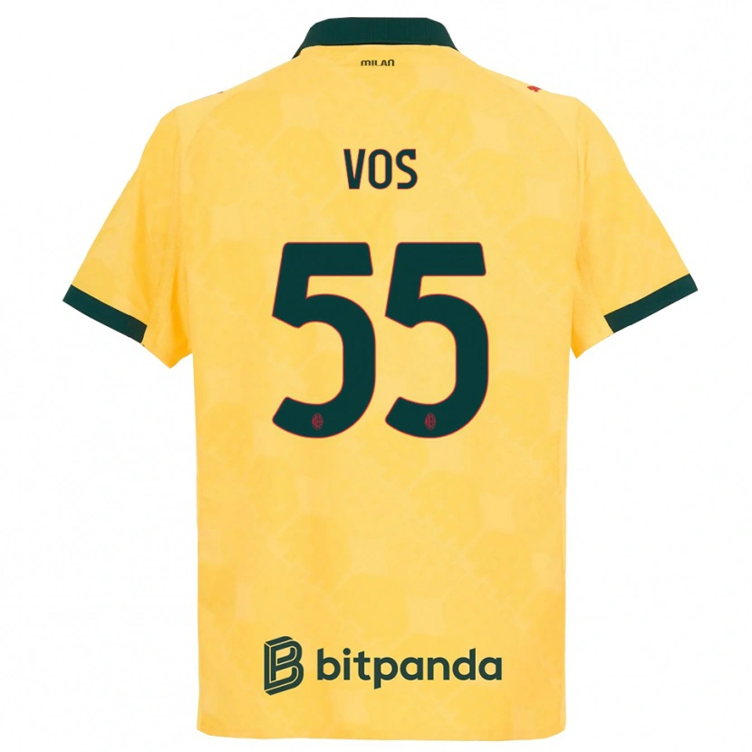 Danxen Dámské Silvano Vos #55 Žlutá Černá Třetí Hráčské Dresy 2025/26 Dres