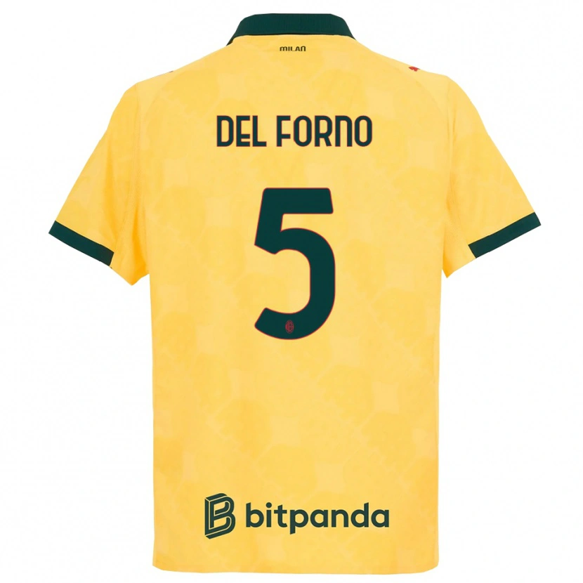 Danxen Dámské Luca Del Forno #5 Žlutá Černá Třetí Hráčské Dresy 2025/26 Dres