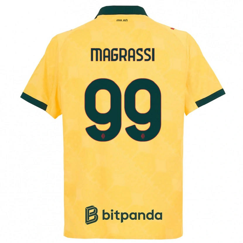 Danxen Dámské Andrea Magrassi #99 Žlutá Černá Třetí Hráčské Dresy 2025/26 Dres