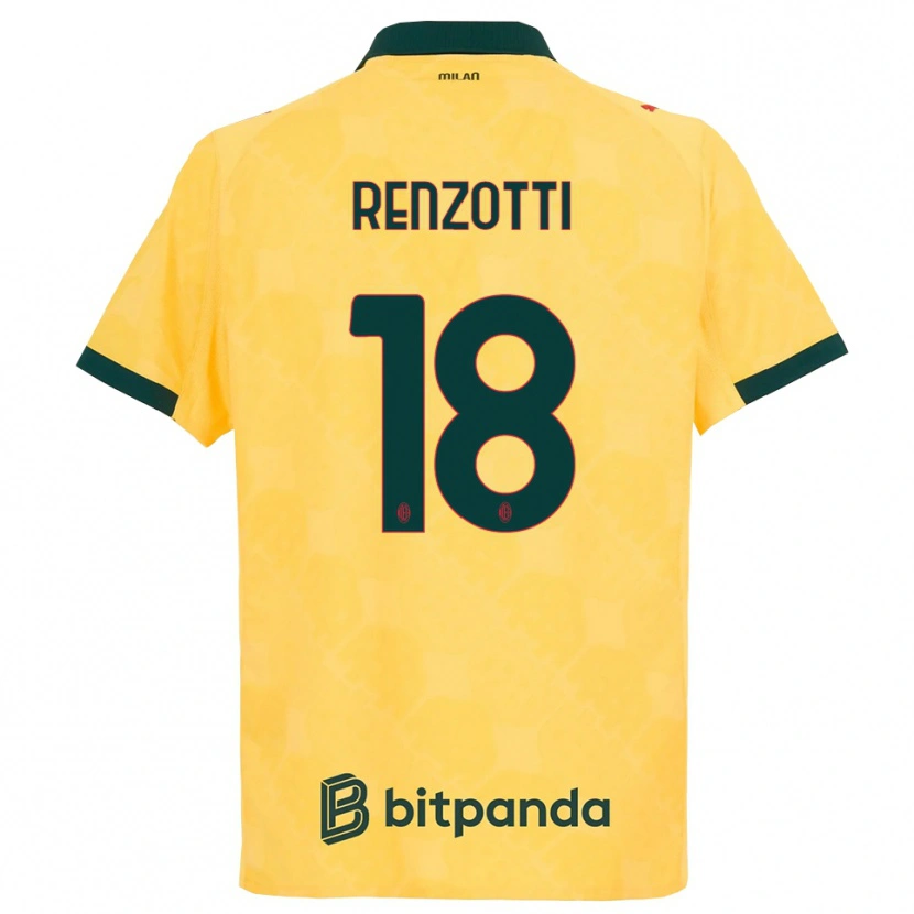 Danxen Dámské Monica Renzotti #18 Žlutá Černá Třetí Hráčské Dresy 2025/26 Dres