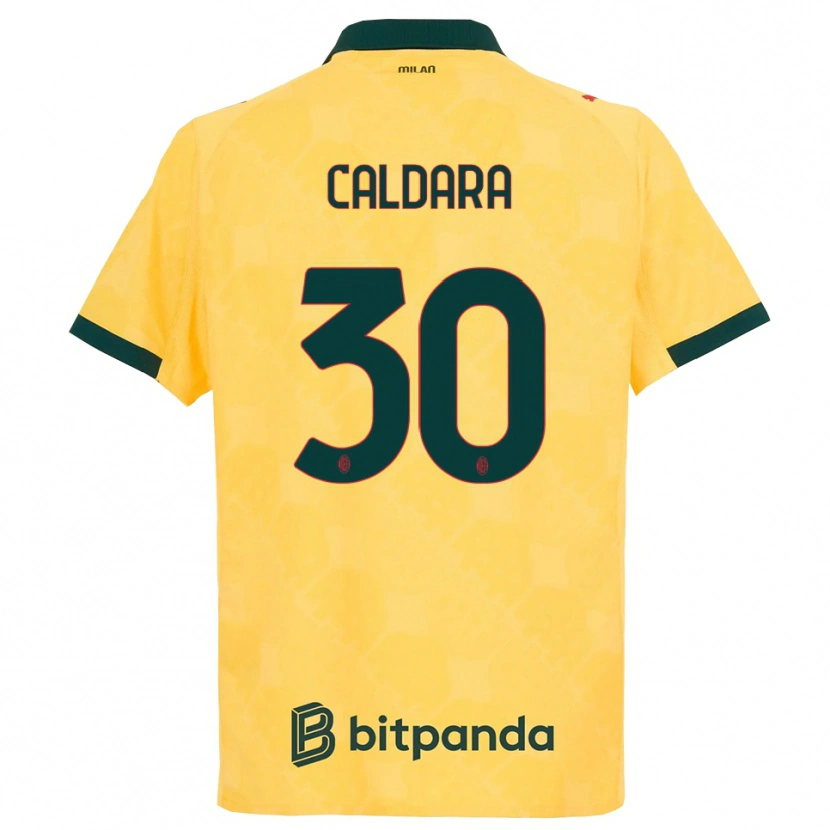 Danxen Dámské Mattia Caldara #30 Žlutá Černá Třetí Hráčské Dresy 2025/26 Dres