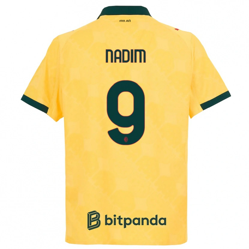 Danxen Dámské Nadia Nadim #9 Žlutá Černá Třetí Hráčské Dresy 2025/26 Dres