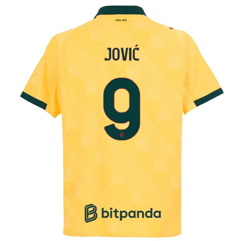Danxen Dámské Luka Jovic #9 Žlutá Černá Třetí Hráčské Dresy 2025/26 Dres