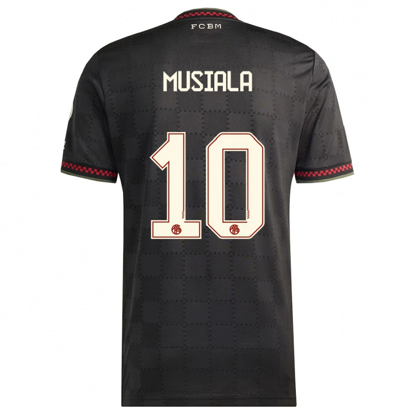 Danxen Dámské Jamal Musiala #10 Černá Bílá Třetí Hráčské Dresy 2025/26 Dres