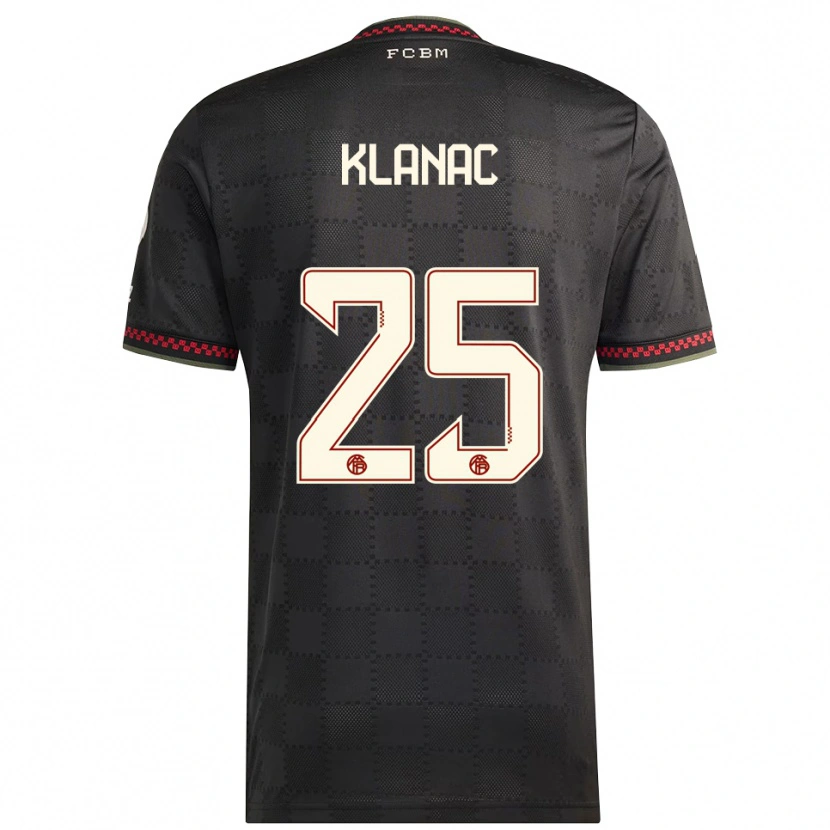 Danxen Dámské Luka Klanac #25 Černá Bílá Třetí Hráčské Dresy 2025/26 Dres