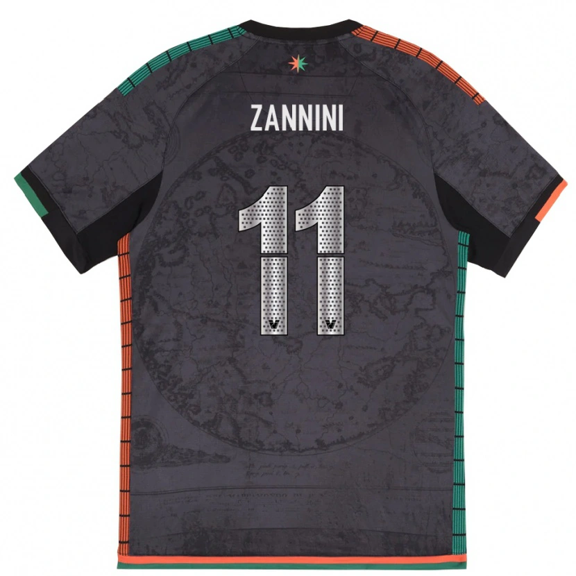 Danxen Dětské Sofia Zannini #11 Tmavě Šedá Domů Hráčské Dresy 2025/26 Dres