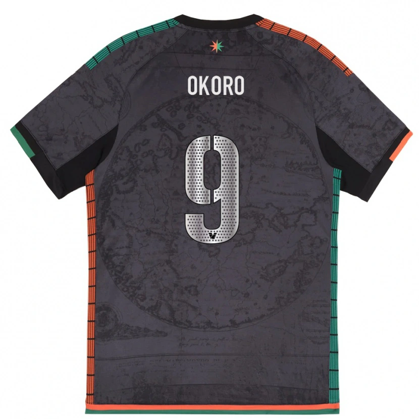 Danxen Dětské Alvin Okoro #9 Tmavě Šedá Domů Hráčské Dresy 2025/26 Dres
