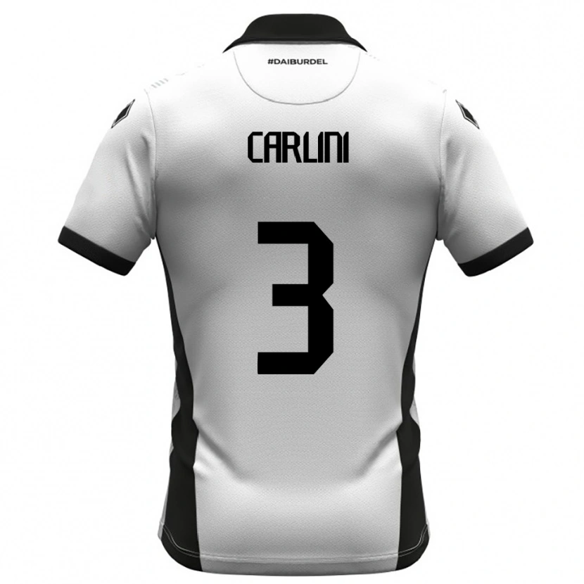 Danxen Dětské Alessandro Carlini #3 Bíločerno-Oranžová Domů Hráčské Dresy 2025/26 Dres
