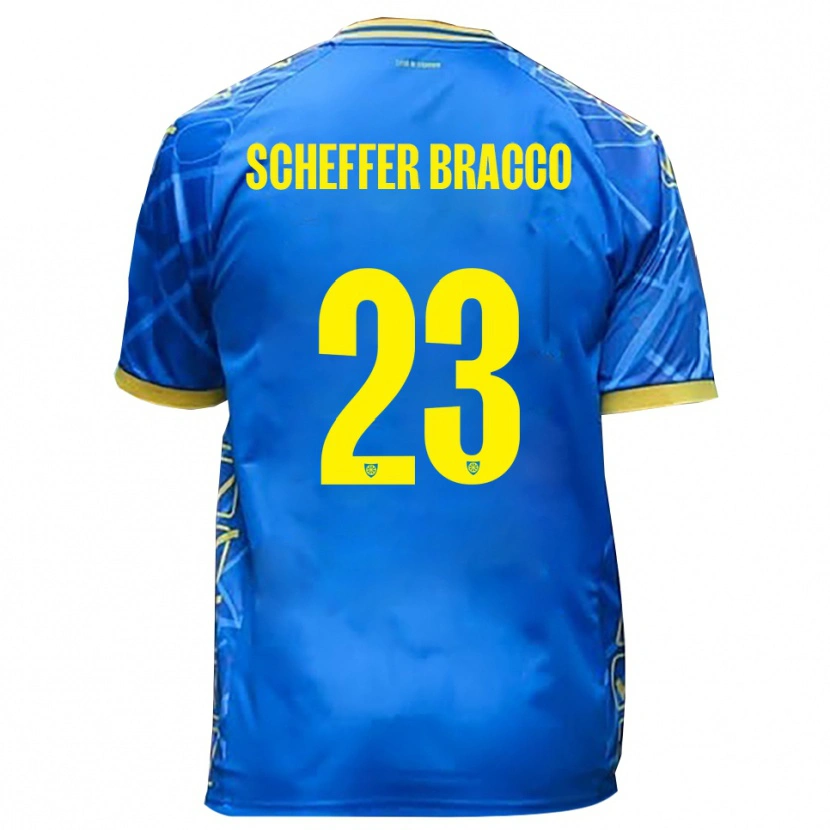 Danxen Dětské Mateo Scheffer Bracco #23 Nebeská Modrá Žlutá Domů Hráčské Dresy 2025/26 Dres