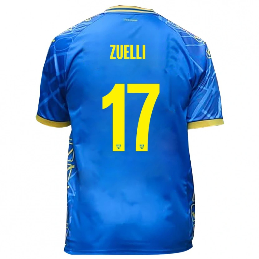 Danxen Dětské Emanuele Zuelli #17 Nebeská Modrá Žlutá Domů Hráčské Dresy 2025/26 Dres