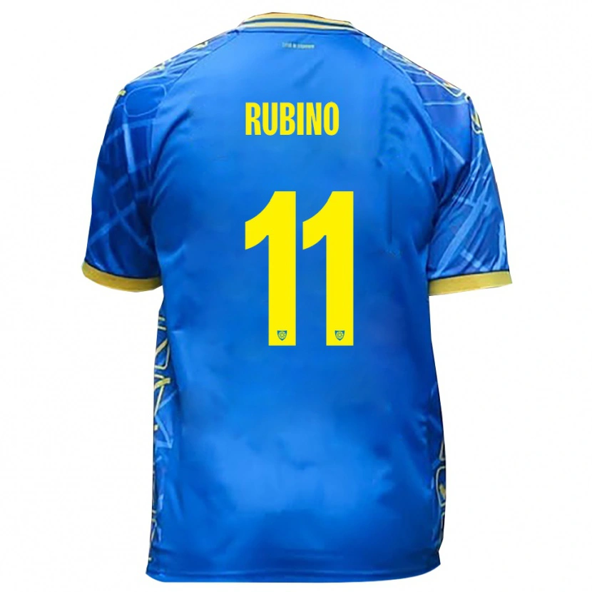 Danxen Dětské Tommaso Rubino #11 Nebeská Modrá Žlutá Domů Hráčské Dresy 2025/26 Dres