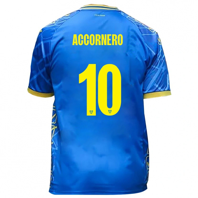 Danxen Dětské Federico Accornero #10 Nebeská Modrá Žlutá Domů Hráčské Dresy 2025/26 Dres
