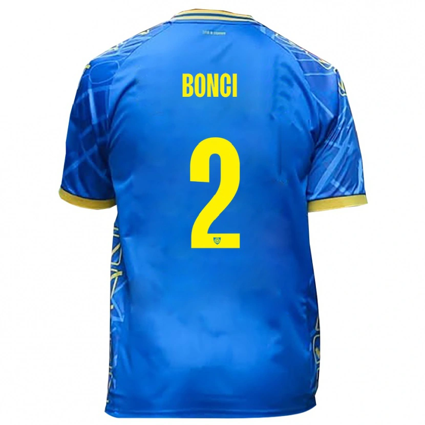 Danxen Dětské Alberto Bonci #2 Nebeská Modrá Žlutá Domů Hráčské Dresy 2025/26 Dres