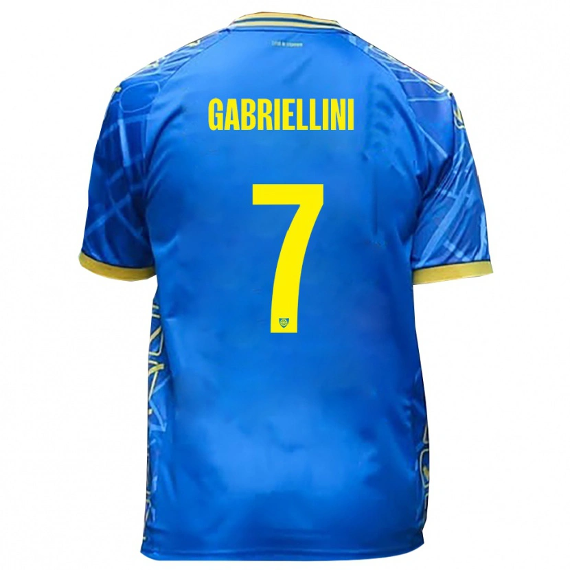 Danxen Dětské Emanuele Gabriellini #7 Nebeská Modrá Žlutá Domů Hráčské Dresy 2025/26 Dres