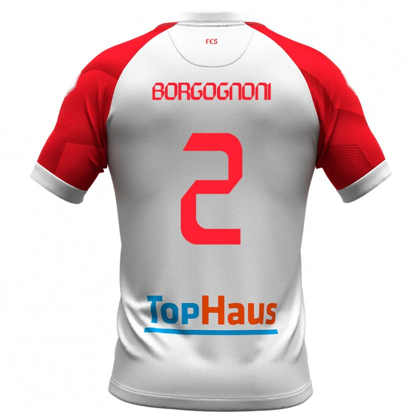 Danxen Dětské Giovanni Borgognoni #2 Bílá Červená Domů Hráčské Dresy 2025/26 Dres