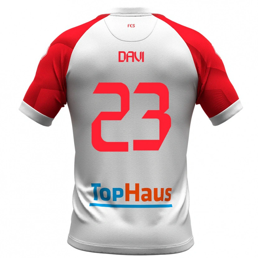 Danxen Dětské Federico Davi #23 Bílá Červená Domů Hráčské Dresy 2025/26 Dres