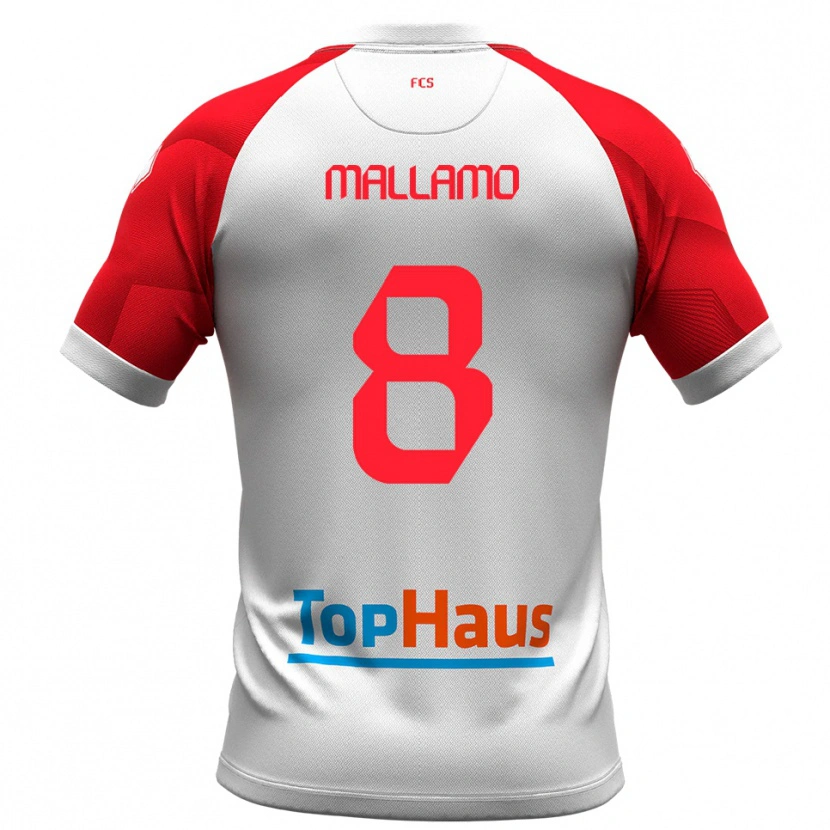 Danxen Dětské Alessandro Mallamo #8 Bílá Červená Domů Hráčské Dresy 2025/26 Dres