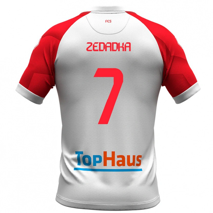 Danxen Dětské Karim Zedadka #7 Bílá Červená Domů Hráčské Dresy 2025/26 Dres