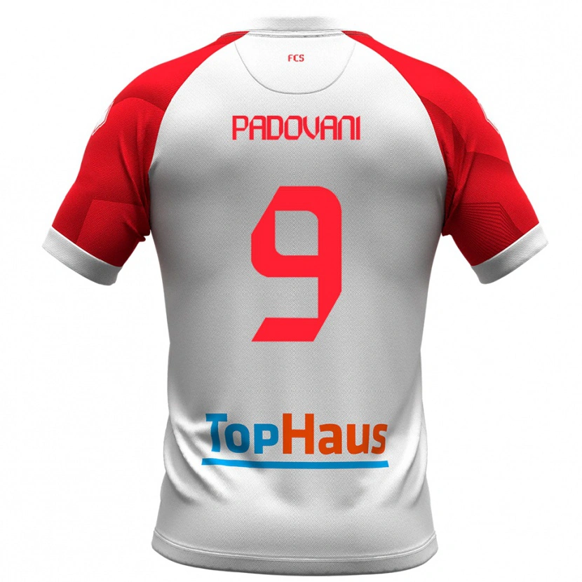 Danxen Dětské Simone Padovani #9 Bílá Červená Domů Hráčské Dresy 2025/26 Dres