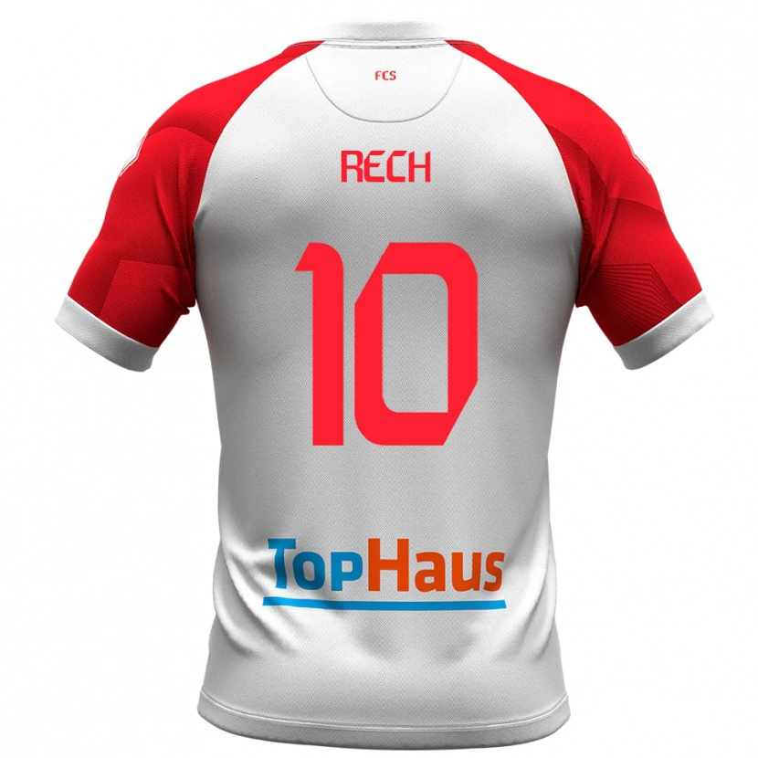 Danxen Dětské Francesco Rech #10 Bílá Červená Domů Hráčské Dresy 2025/26 Dres