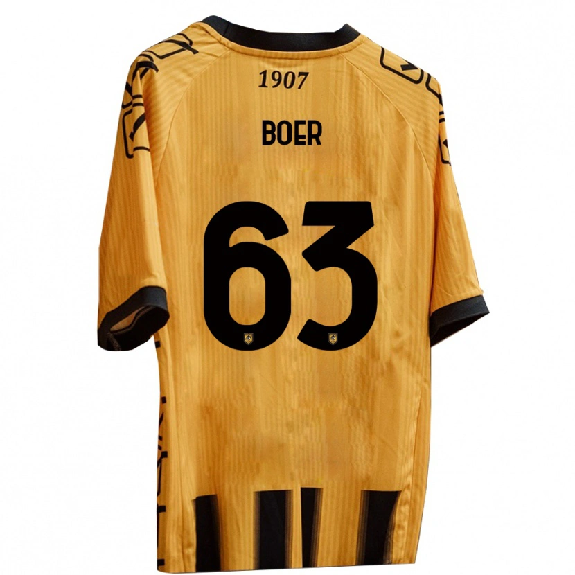Danxen Dětské Pietro Boer #63 Žlutá Černá Domů Hráčské Dresy 2025/26 Dres