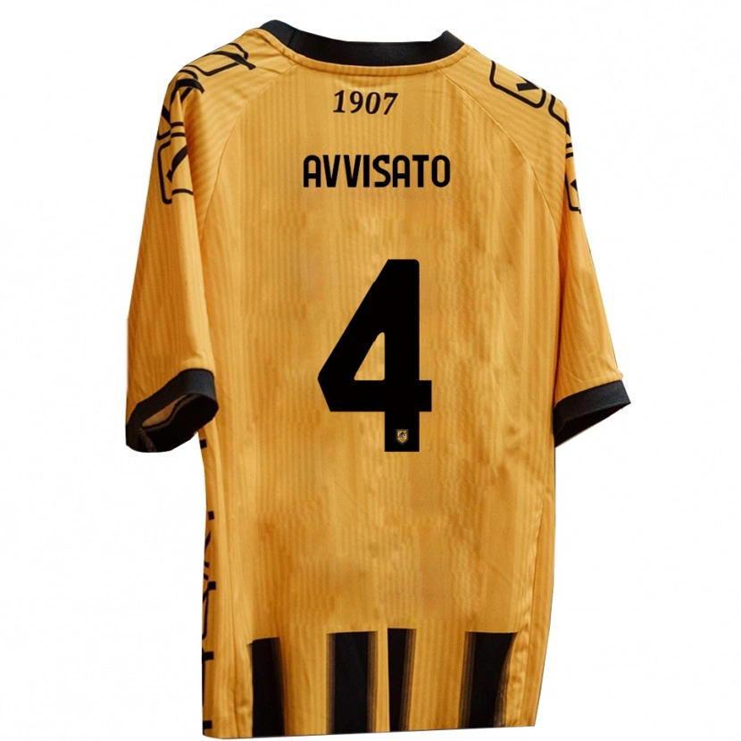 Danxen Dětské Tommaso Avvisato #4 Žlutá Černá Domů Hráčské Dresy 2025/26 Dres