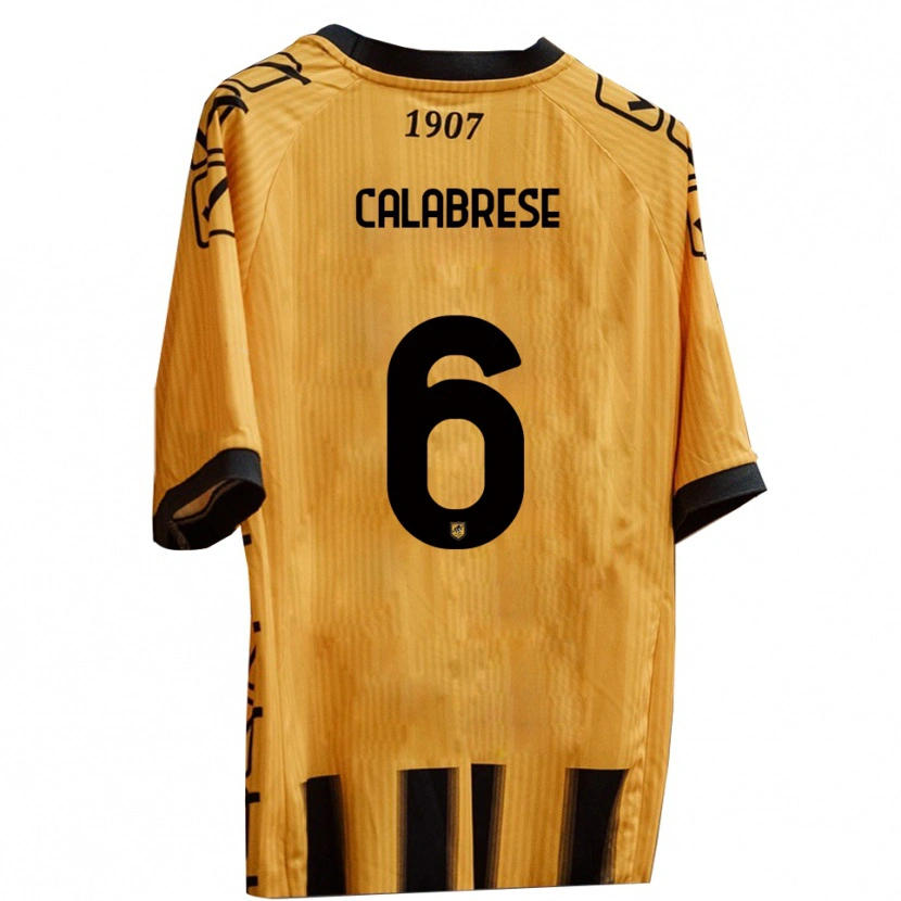 Danxen Dětské Daniele Calabrese #6 Žlutá Černá Domů Hráčské Dresy 2025/26 Dres