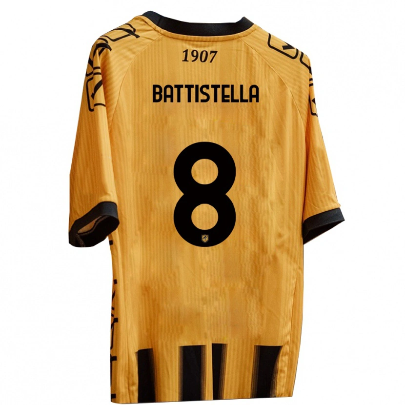 Danxen Dětské Thomas Battistella #8 Žlutá Černá Domů Hráčské Dresy 2025/26 Dres