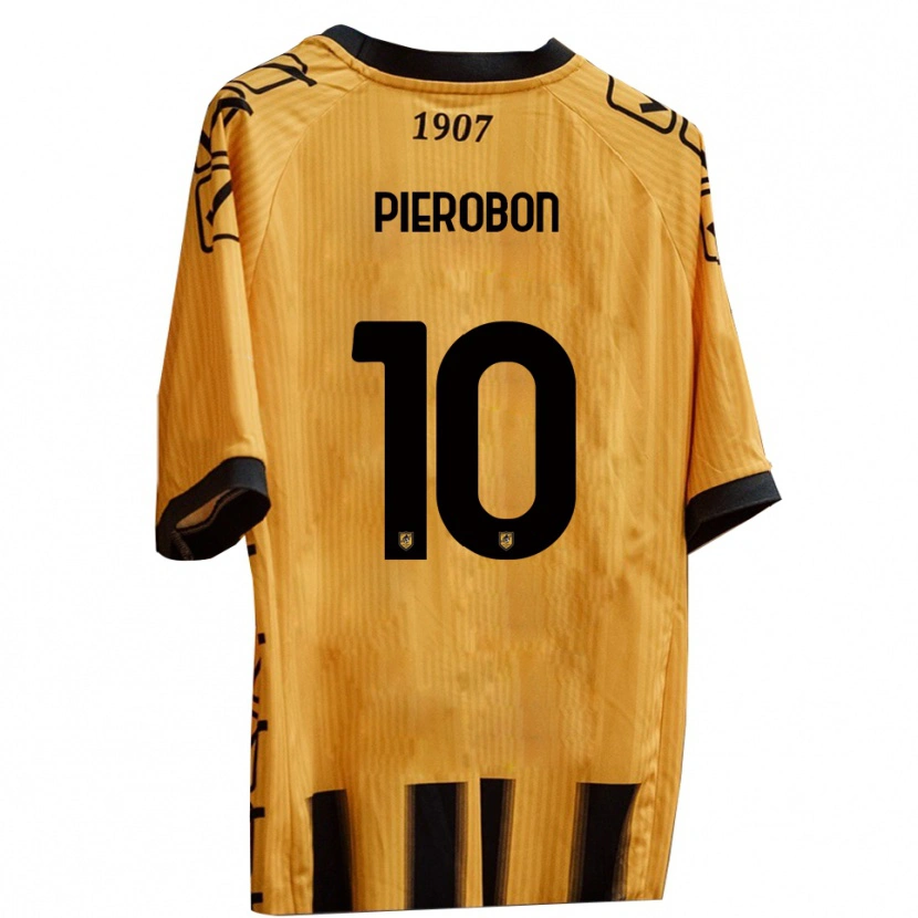 Danxen Dětské Christian Pierobon #10 Žlutá Černá Domů Hráčské Dresy 2025/26 Dres
