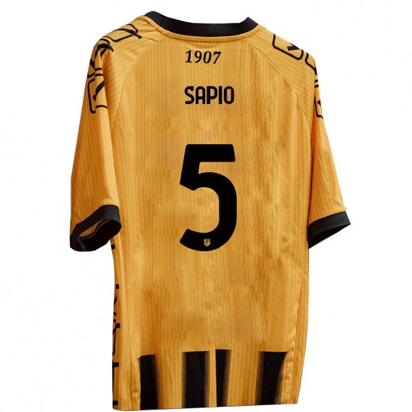Danxen Dětské Jacopo Sapio #5 Žlutá Černá Domů Hráčské Dresy 2025/26 Dres