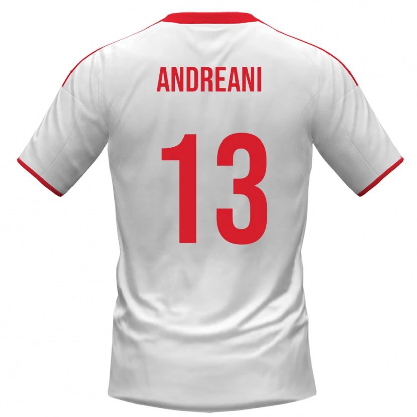 Danxen Dětské Pietro Andreani #13 Bíločervená Domů Hráčské Dresy 2025/26 Dres