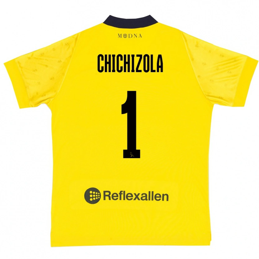 Danxen Dětské Leandro Chichizola #1 Žlutá Tmavě Modrá Domů Hráčské Dresy 2025/26 Dres