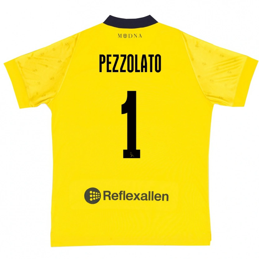 Danxen Dětské Michele Pezzolato #1 Žlutá Tmavě Modrá Domů Hráčské Dresy 2025/26 Dres