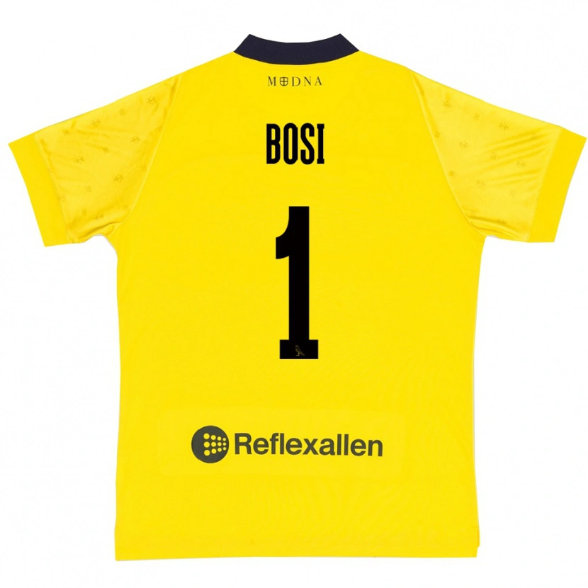 Danxen Dětské Matteo Bosi #1 Žlutá Tmavě Modrá Domů Hráčské Dresy 2025/26 Dres