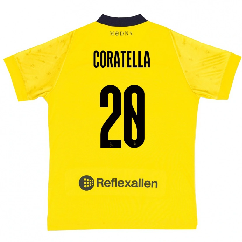 Danxen Dětské Fabio Coratella #20 Žlutá Tmavě Modrá Domů Hráčské Dresy 2025/26 Dres