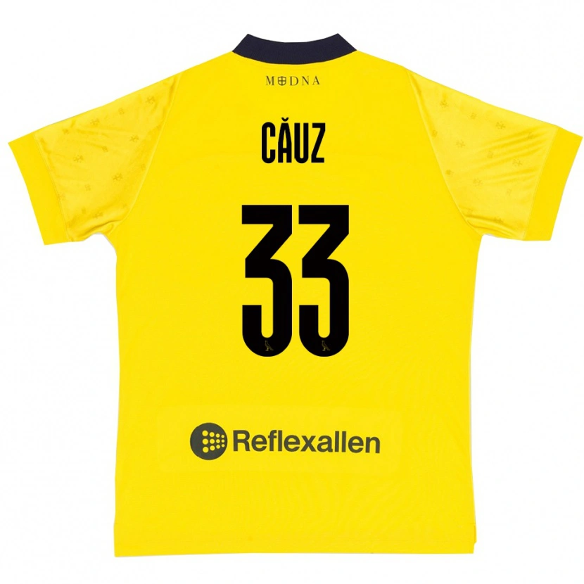 Danxen Dětské Cristian Căuz #33 Žlutá Tmavě Modrá Domů Hráčské Dresy 2025/26 Dres